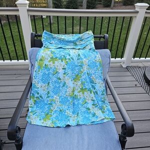 Lilly Pulitzer Blue and Green Floral Skirt